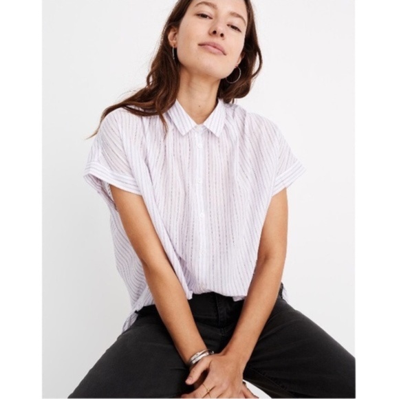 Madewell Tops - Madewell Central Stripe Button Up in Lavender